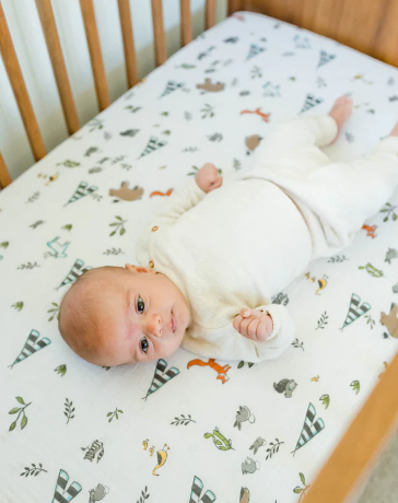 Cotton Muslin Crib Sheet - Forest Friends