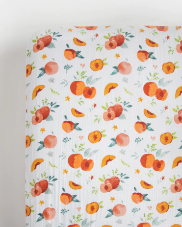 Cotton Muslin Crib Sheet - Georgia Peach