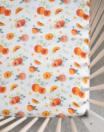 Cotton Muslin Crib Sheet - Georgia Peach