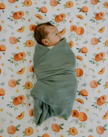 Cotton Muslin Crib Sheet - Georgia Peach