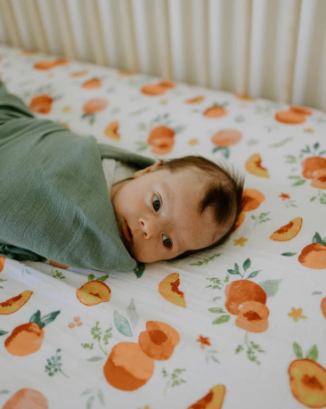 Cotton Muslin Crib Sheet - Georgia Peach