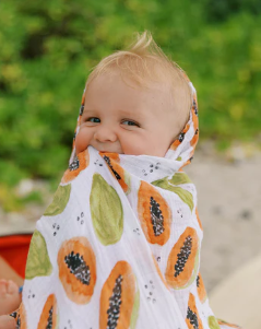 Cotton Muslin Swaddle Blanket Set - Tropical Fruit