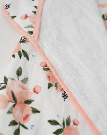 Toddler Hooded Towel - Watercolor Roses
