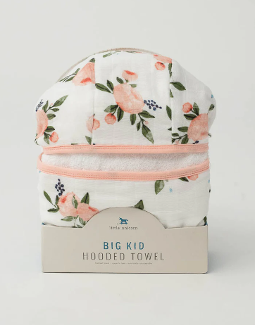 Toddler Hooded Towel - Watercolor Roses