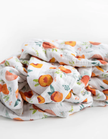 Cotton Muslin Quilted Throw - Georgia Peach