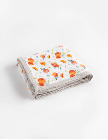 Cotton Muslin Quilted Throw - Georgia Peach