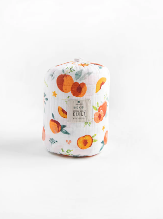Cotton Muslin Quilted Throw - Georgia Peach