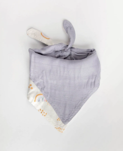 Deluxe Muslin Reversible Bandana Bib - Rainbows & Raindrops