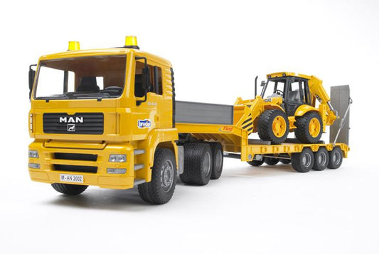 Bruder 02776 MAN TGA Low Loader w/ JCB Backhoe Loader