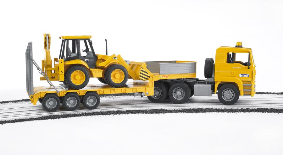 Bruder 02776 MAN TGA Low Loader w/ JCB Backhoe Loader