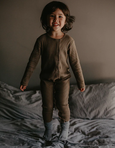 The Ribbed Pajama | walnut