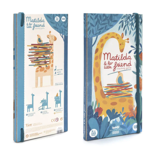 LONDJI Wooden Toys - Matilda & Her Little Friend Stacking Game - (42 pcs)