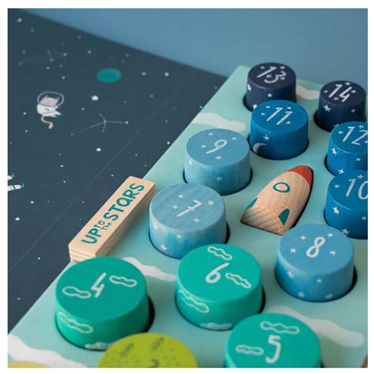 LONDJI Wooden Toys - Up to the Stars Stacking Game - (16 pcs)