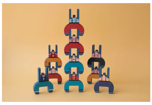 LONDJI Wooden Toys - Acrobat Balancing Game - 10 Brothers