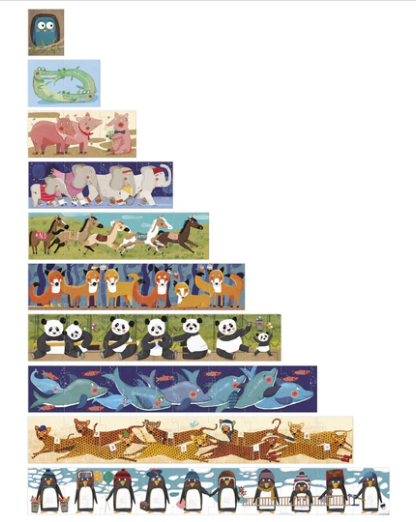 LONDJI Puzzle - 10 Penguins (10 puzzles-55pcs) Progressive