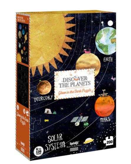 LONDJI Puzzle - Discover the Planets (200 pcs) - Glow-in-Dark