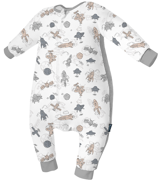 US domiamia 长袖四层竹棉纱布分腿睡袋-宇宙飞船