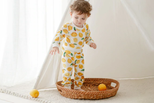 Bamboo Jersey Two-Piece Long Sleeve PJ Set - Eric Carle Lemon Squeezy