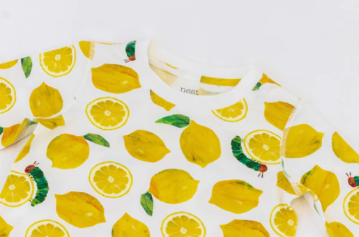 Bamboo Jersey Two-Piece Long Sleeve PJ Set - Eric Carle Lemon Squeezy