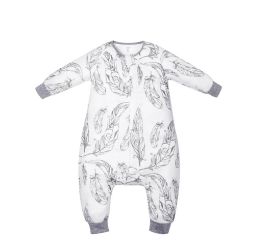 Bamboo Long Sleeve Sleep Suit 0.6 TOG - Feather White