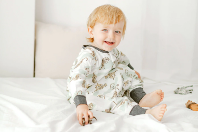 Bamboo Pima Long Sleeve Sleep Suit 0.6 TOG - Jungle Stripes