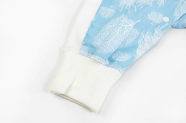 Bamboo Pima Long Sleeve Sleep Suit 0.6 TOG - Sea Fan