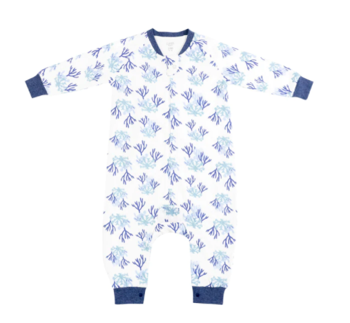 Avocado Bamboo Long Sleeve Sleep Suit 1.0 TOG - Blue Reef