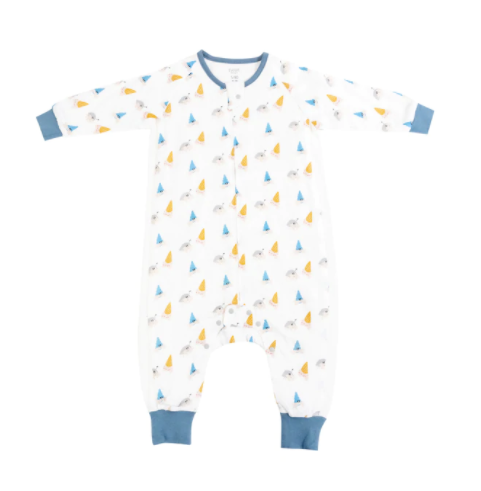 Bamboo Pima Long Sleeve Sleep Suit 0.6 TOG - Hermit Pals
