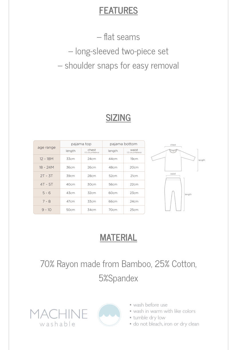 Bamboo Jersey Two-Piece Long Sleeve PJ Set – Raining Ducks