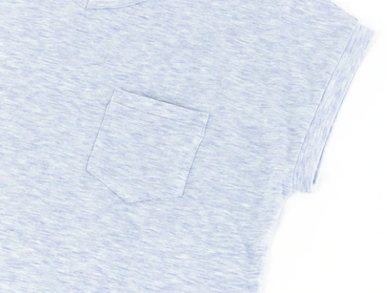 Women's Basics Bamboo Cotton Cap Sleeve V-Neck Shirt - Charcoal