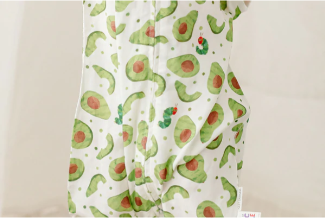Raglan Bamboo Pima Short Sleeve Sleep Suit 0.6 TOG - Eric Carle Avo Good Day