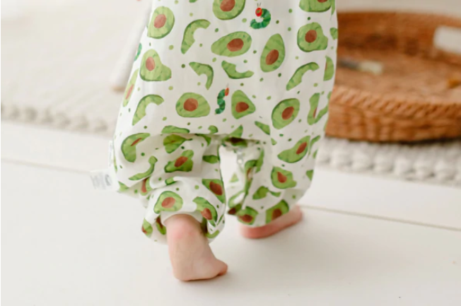 Raglan Bamboo Pima Short Sleeve Sleep Suit 0.6 TOG - Eric Carle Avo Good Day