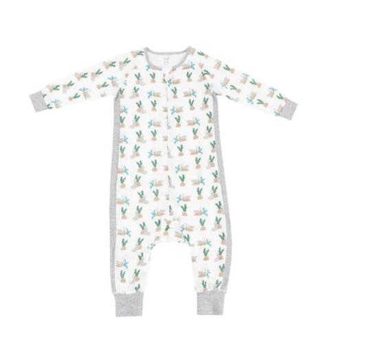 Bamboo Long Sleeve Sleep Suit 0.6 TOG - Lazy Rabbits