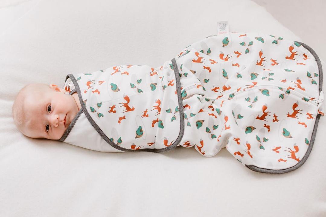 Nest 1.0 TOG Organic Cotton Swaddle Sleep Bag - Fox Tots 0-6M