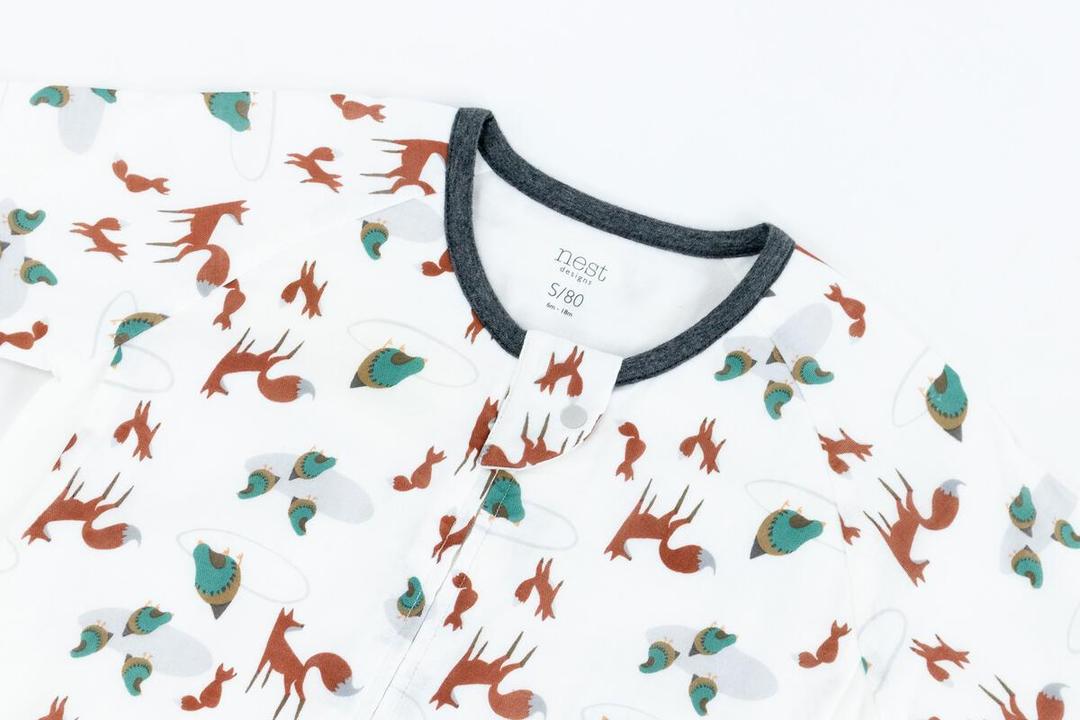 Nest 0.6 TOG Bamboo Long Sleeve Sleep Suit - Fox Tots