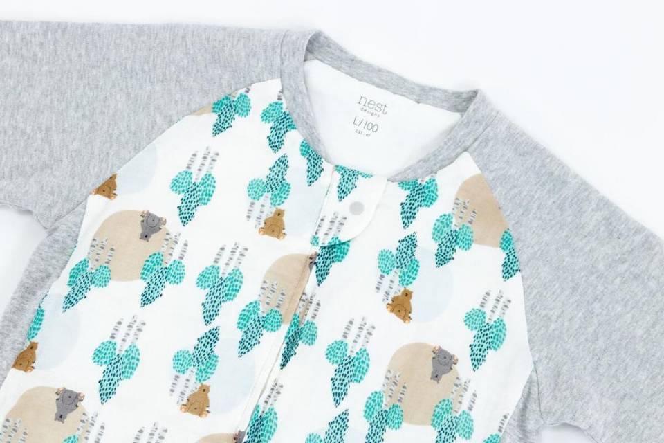 Nest 2.5 TOG Raglan Bamboo Long Sleeve Sleep Suit - Where's The Bear
