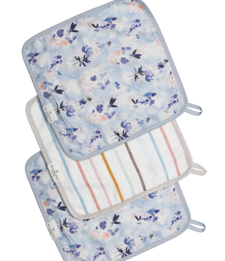 AW22 - Washcloth 3-pieces Set - Ink Floral