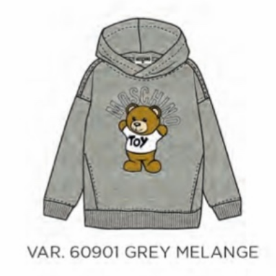 MOSCHINO HOODED SWEATSHIRT HUF06U LCA40 - GREY MELANGE
