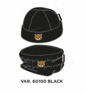 MOSCHINO HAT AND NECK WARMER SET HUX01R L3A22 - BLACK