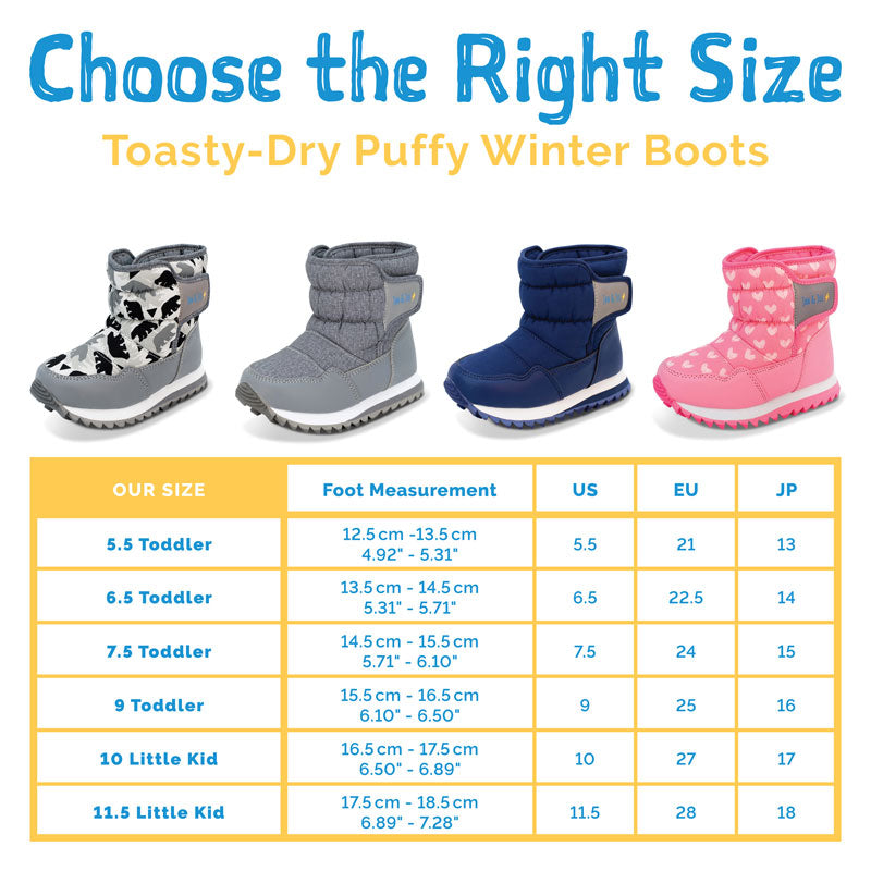Toasty-Dry Puffy Winter Boots | Heather Grey