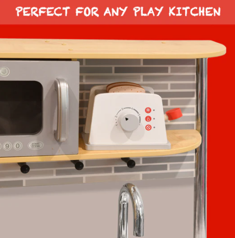 Play Brainy Pop Up Kid’s Toaster Toy with Kitchen Accessories