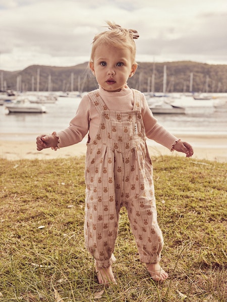 BUNNY STRIPE REVERSIBLE OVERALLS