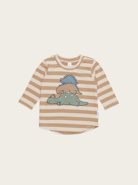 SLEEPING DINOS STRIPE TOP