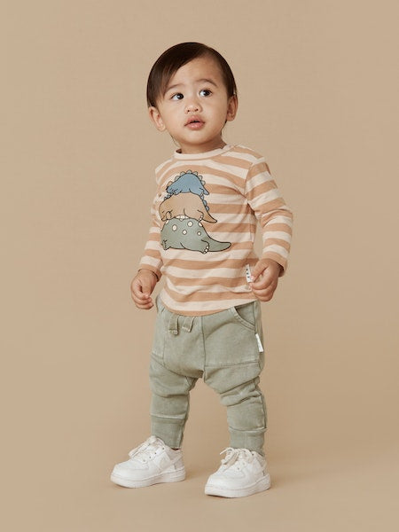 SLEEPING DINOS STRIPE TOP