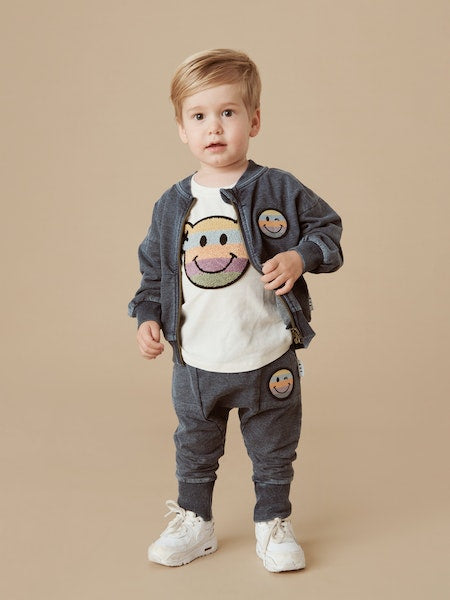 RAINBOW SMILEY RETRO POCKET TRACK JACKET
