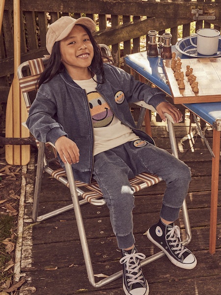RAINBOW SMILEY RETRO POCKET TRACK JACKET
