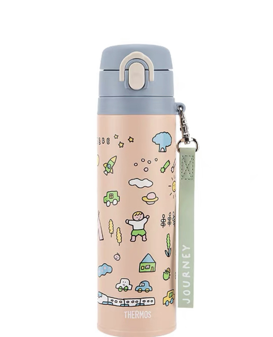 Thermos×Zeroper Zero 蓝盖+绿色背带保温杯550ml