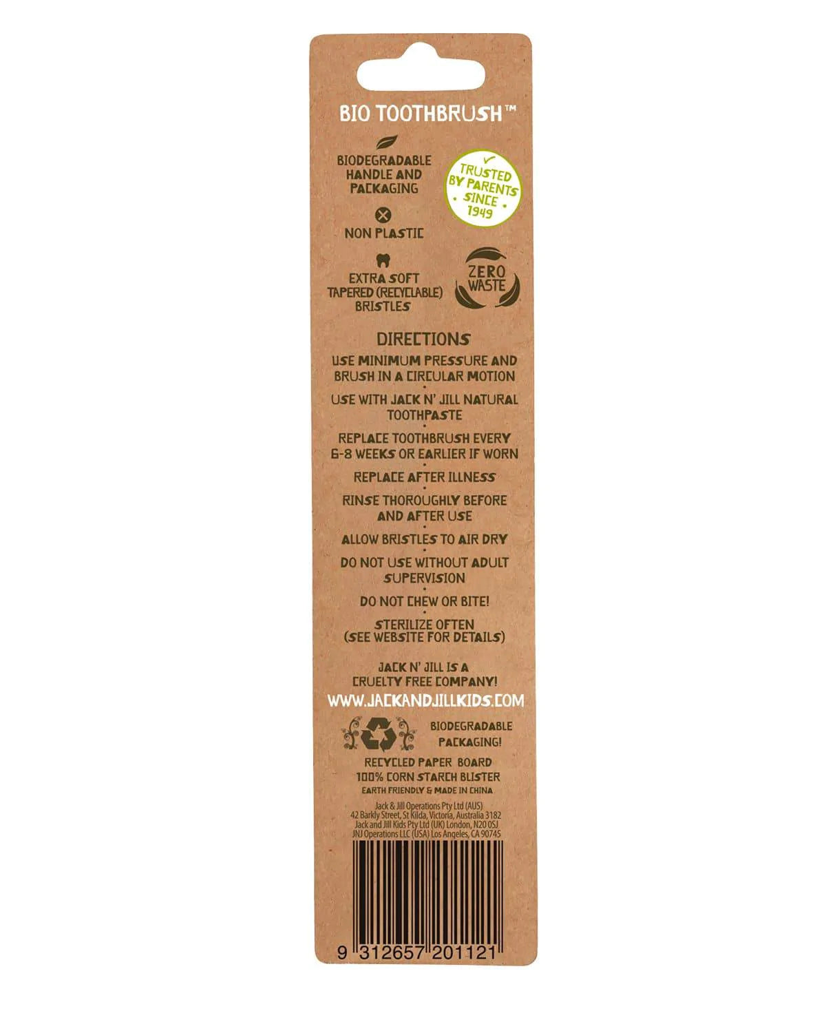 Plastic Free Bio Toothbrush - Hippo