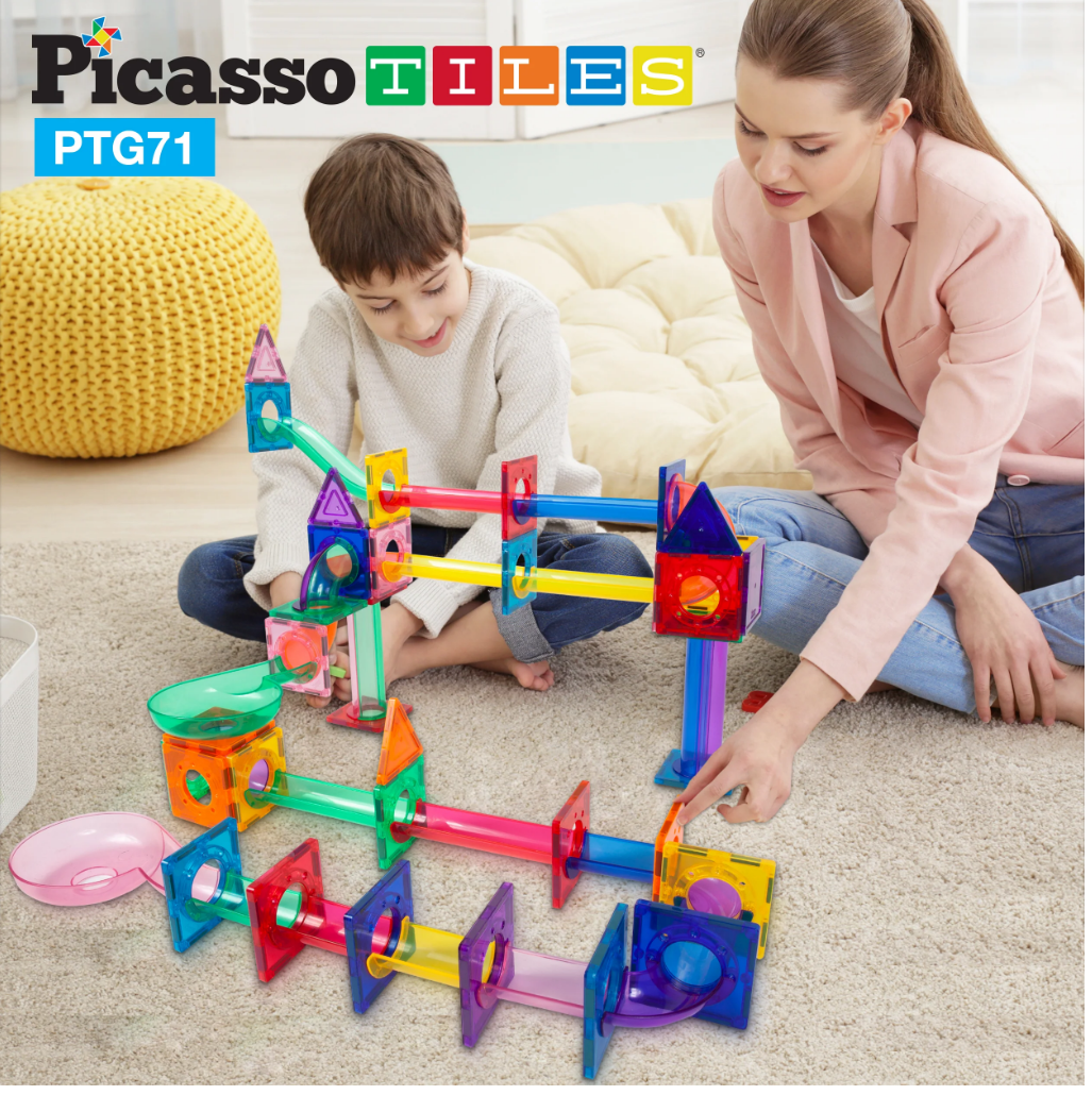 Picasso Tiles - 71pc Marble Run Building Blocks