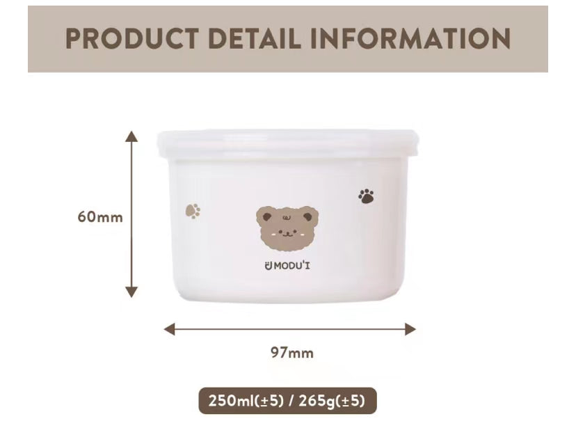 MODU'I Bluemama Ceramic Baby Food Bowl With Lid - 陶瓷辅食碗(带盖)250ml